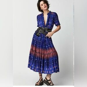 NEW Free People Rare Feeling Blue Maxi Dress